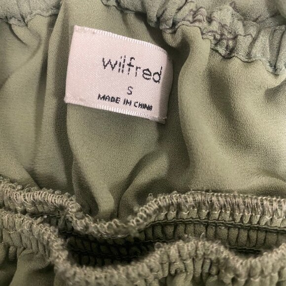 🌿 Wilfred Green Floral Smocked Ruffle Crop Top – Size S 🌿 - Picture 5 of 6